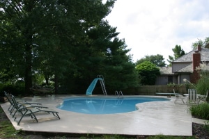 Pool deck with fresh surface